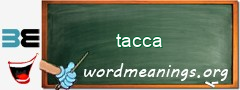 WordMeaning blackboard for tacca